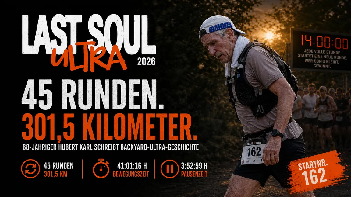 Hubert Karl (68) läuft mit 301,5 Kilometern zur besten Backyard-Ultra-Leistung seiner Altersklasse