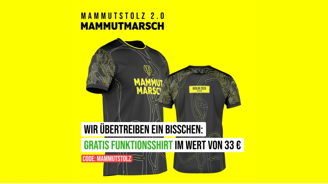 Mammutstolz 2.0: Jetzt für Deinen Mammutmarsch 2026 anmelden und gratis Funktionsshirt sichern