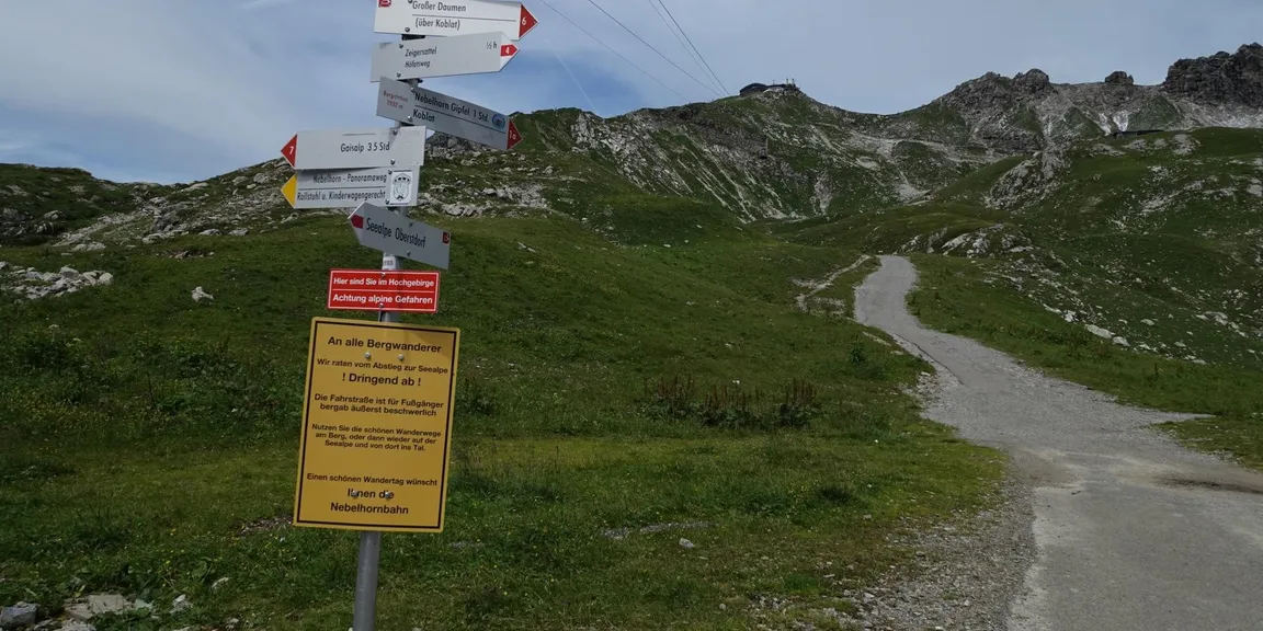 Auf der Wettkampfstrecke Nebelhornlauf ab Talstation über Bergstation bis Nebelhorn*Gipfel