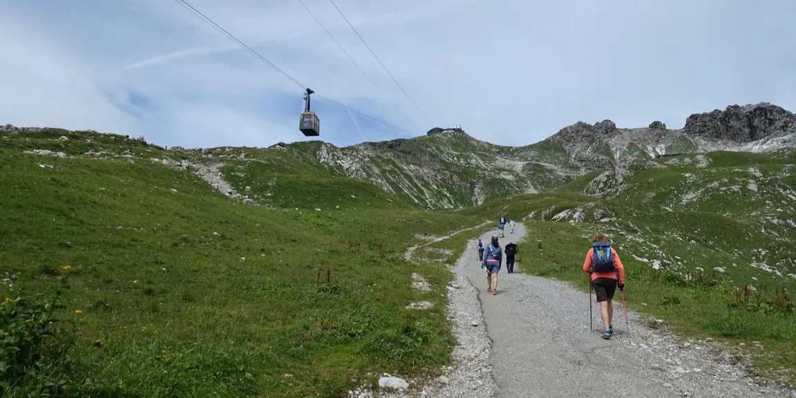 Auf der Wettkampfstrecke Nebelhornlauf ab Talstation über Bergstation bis Nebelhorn*Gipfel