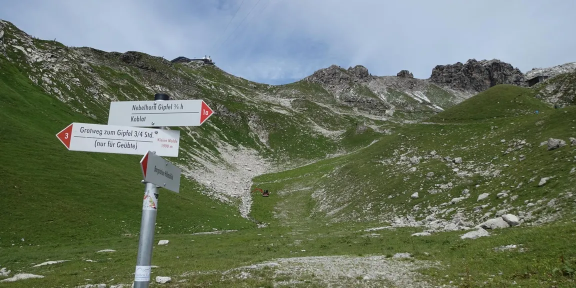 Auf der Wettkampfstrecke Nebelhornlauf ab Talstation über Bergstation bis Nebelhorn*Gipfel