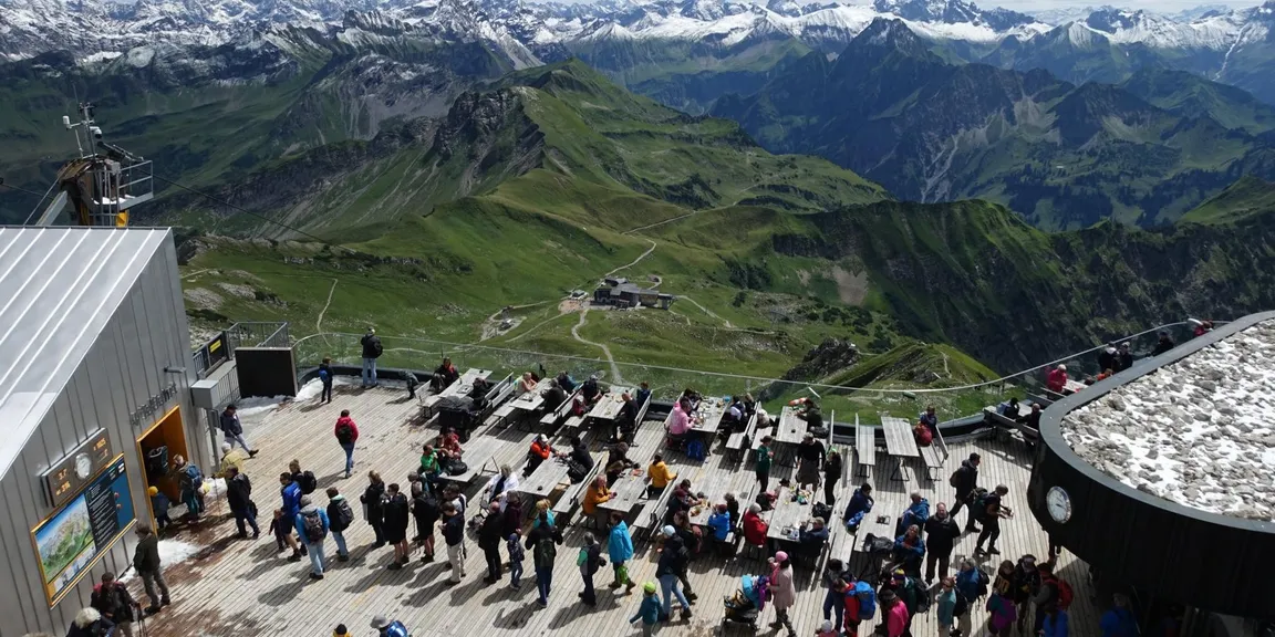 Auf der Wettkampfstrecke Nebelhornlauf ab Talstation über Bergstation bis Nebelhorn*Gipfel