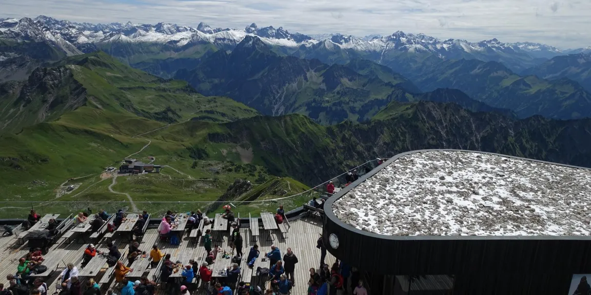 Auf der Wettkampfstrecke Nebelhornlauf ab Talstation über Bergstation bis Nebelhorn*Gipfel