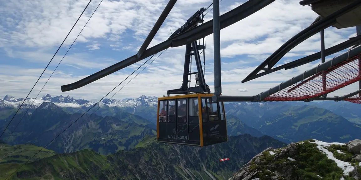 Auf der Wettkampfstrecke Nebelhornlauf ab Talstation über Bergstation bis Nebelhorn*Gipfel