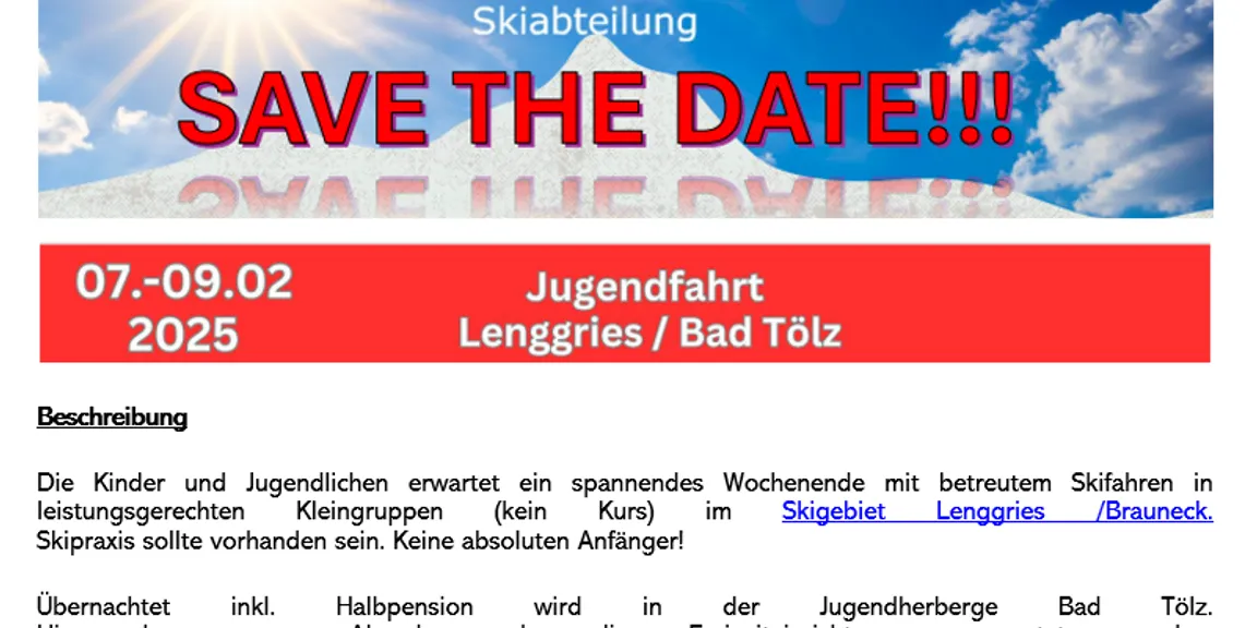 Info Jugendskifahrt 2025
