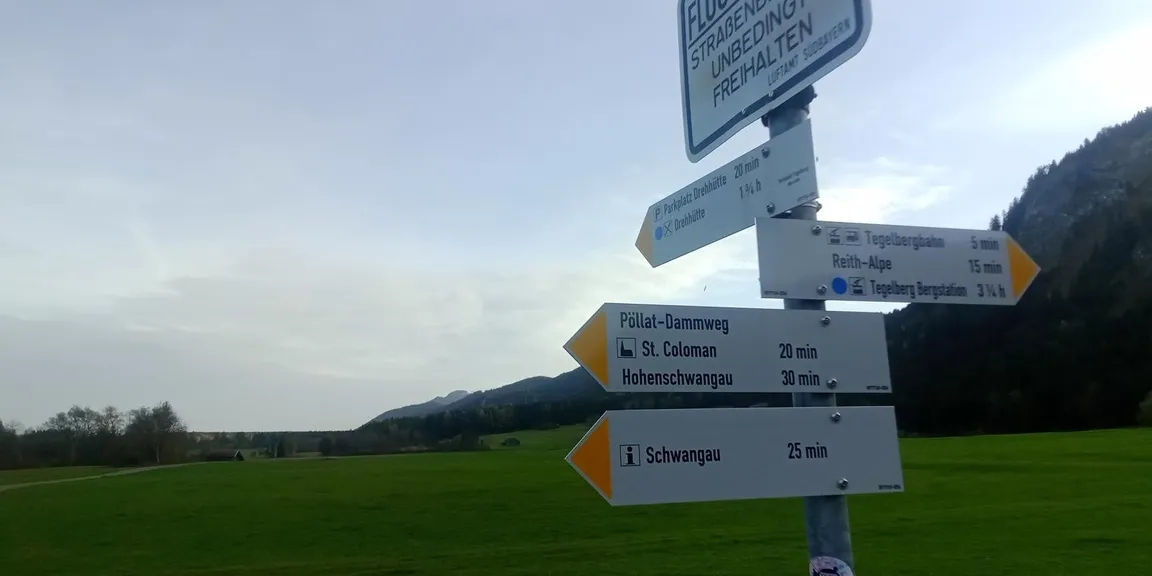 Wettkampfstrecke des Tegelberglaufs ab Tegelberg Talstation über Drehhüttenweg, Rohrkopfweg, Skiabfahrt zum Tegelberghaus und bis zur Bergstation.
