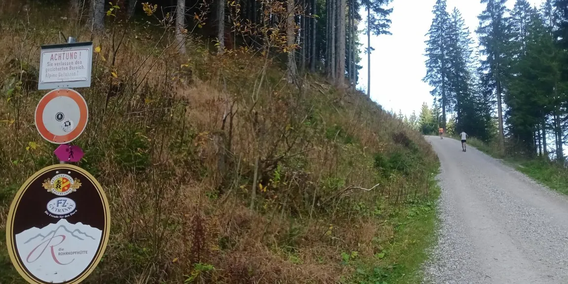 Wettkampfstrecke des Tegelberglaufs ab Tegelberg Talstation über Drehhüttenweg, Rohrkopfweg, Skiabfahrt zum Tegelberghaus und bis zur Bergstation.