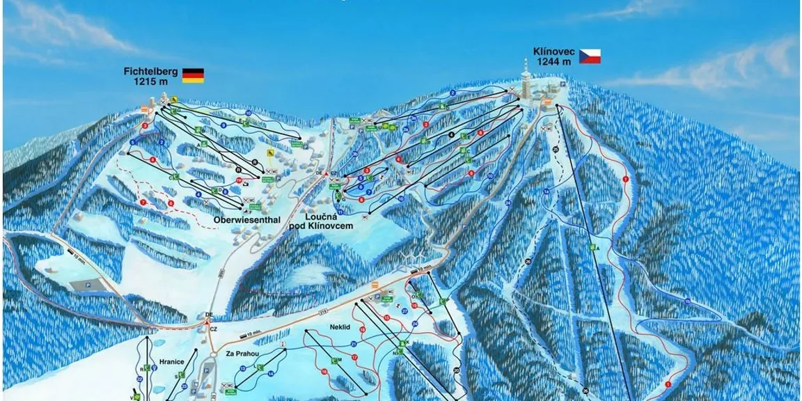 Skiplan von Klinovec