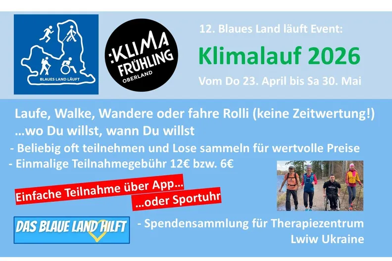 Blaues Land läuft: Klimalauf 2026
