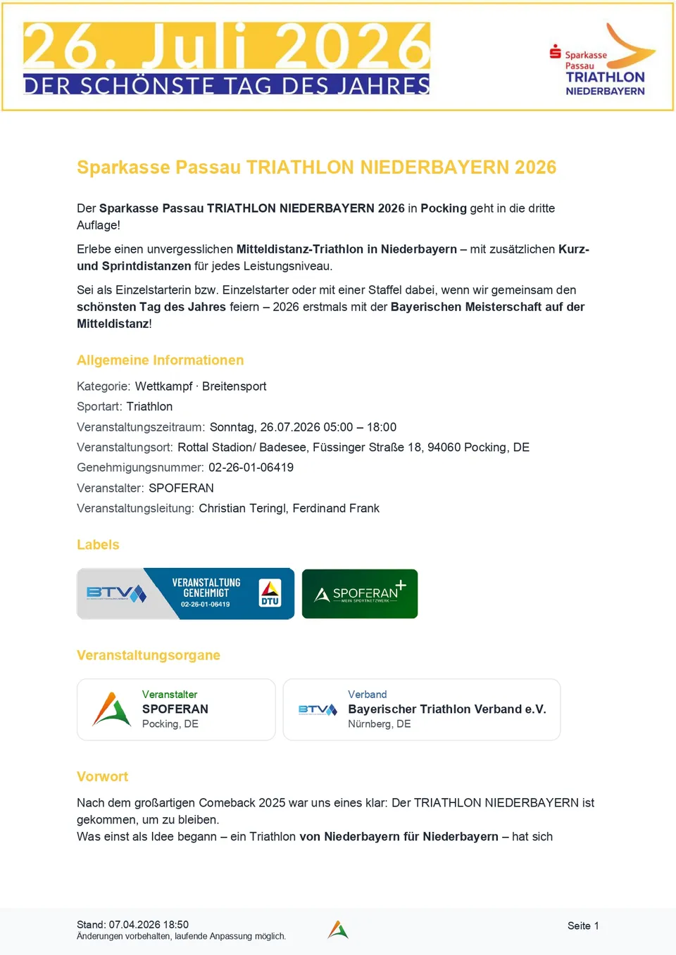 Automatische Ausschreibung