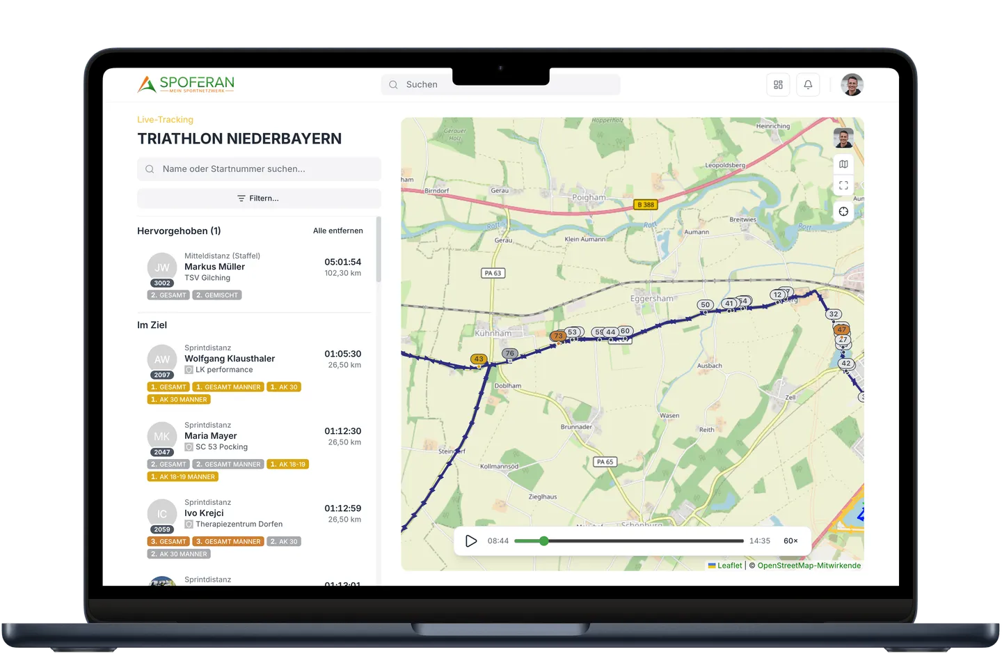 Live-Tracking von Teilnehmer:innen