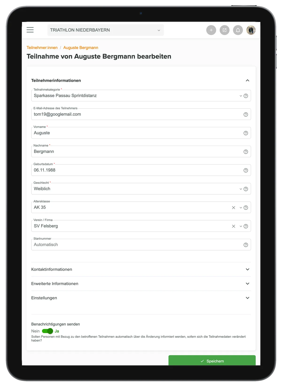 Übersichtliches Teilnehmermanagement